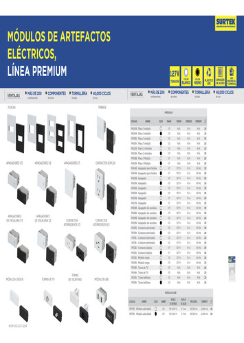 Paq C/20 Interruptor 3 Vías 1/3, Línea Premium, Color Negro