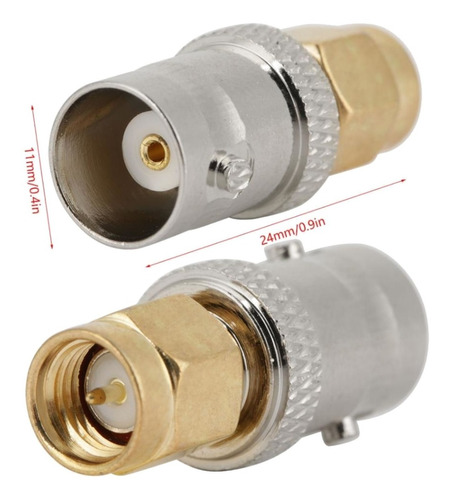 2 Conector Bnc Fêmea X Sma Macho Kit Adaptador De Antena