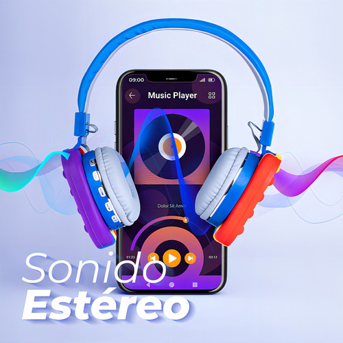 Audífonos Bluetooth Sonido Estéreo Diseño Pop It Color Azul