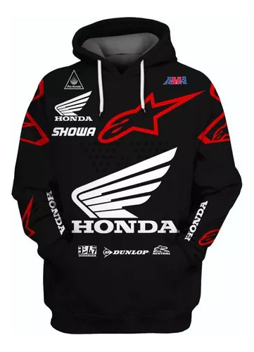 Sudadera Con Capucha Personalizada Honda Showa Racing Moto
