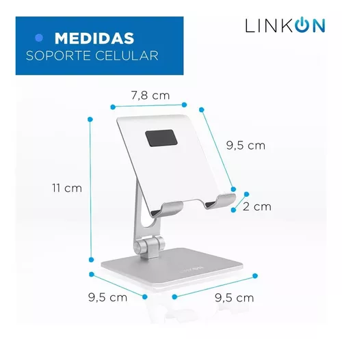 LINKON Soporte Base Porta Celular Para iPad Tablet Escritorio Alumi