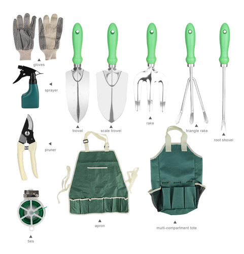 Imagen 7 de 9 de Juego De 11 Herramientas De Jardín Con Bolsa De Jardinería