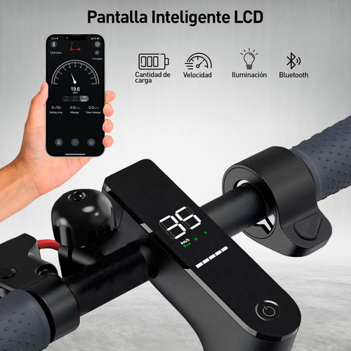Scooter Eléctrico E9 Max Scooters Plegable 35km/h 720w Color Gris claro/Rojo