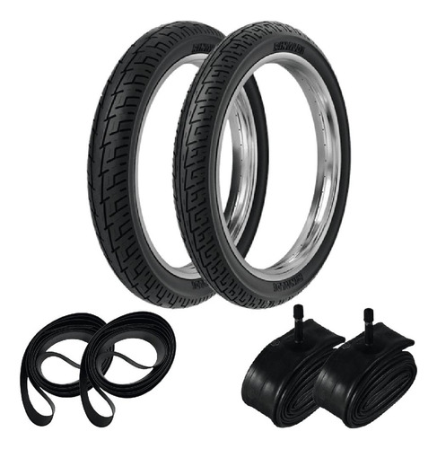 Par Pneu 90/90-18 + 275-18 Bs32 Rinaldi + Camaras + Cintas