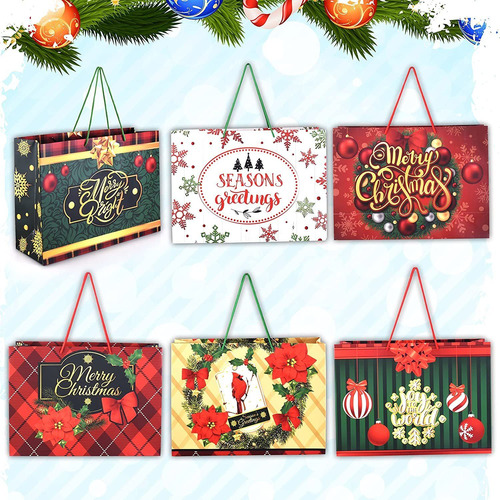 Joyin 12 Bolsas De Regalo Para Navidad De 13 X 18 X 6 Pulgad