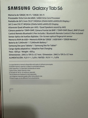 Tableta Samsung Galaxy Tab S6 10.5 128 Gb Sm-t860 
