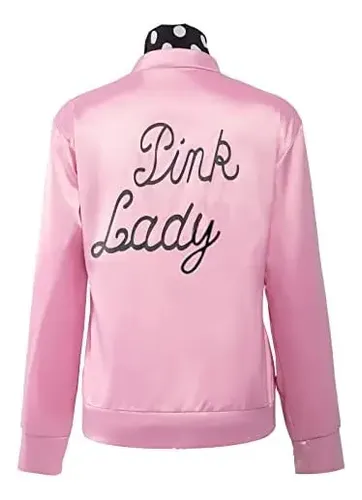 Disfraz Años 50 Para Mujer - Chaqueta Rosa Satén + 7 Accesorios (bufanda, Diadema, Gafas, Aretes)
