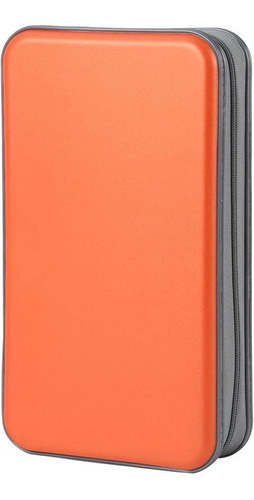 Porta Cd Dvd - Estuche Portatil - Capacidad 96u. - Naranja