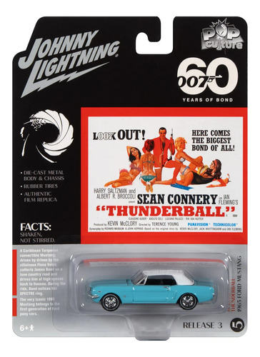 Johnny Lightning James Bond 1965 Ford Mustang 1:64 Original