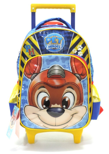Imagem 2 de 10 de Kit Mochila Patrulha Canina Super Dog Rodinhas G Seanite