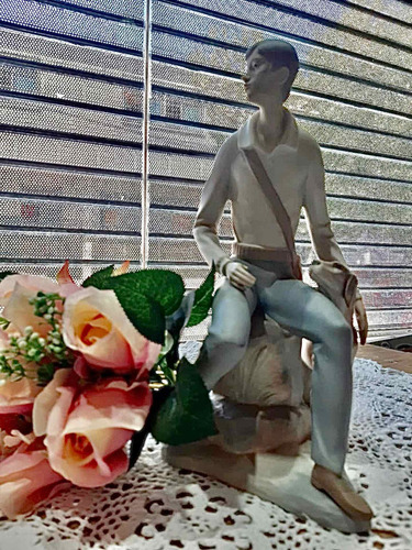 Campesino Con Su Perro Figura Porcelana Made In Spain 28 Cm