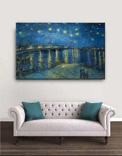 Cuadro Starry Night Over The Rhône Vang Gogh 1.20 X 80 Canva