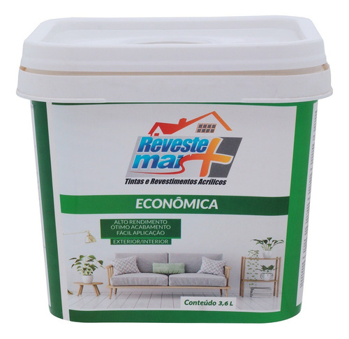 Tinta Econômica Reveste Mais 3,6l Cor Fosco Cor Branco/gelo