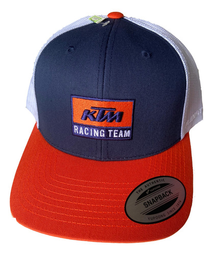 Gorra Ktm Racing Team Trucker Original Blanco Azul Naranja