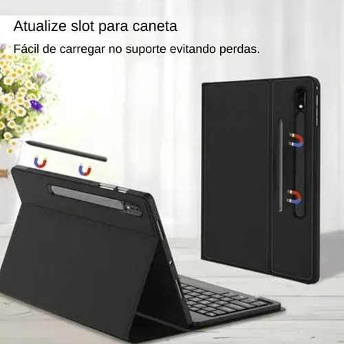 Capa Teclado Para Galaxy Tab S9 E S9 Fe Tela De 11 Polegadas