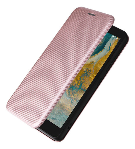 Funda Tipo Cartera De Fibra De Carbono For Teléfono Nokia
