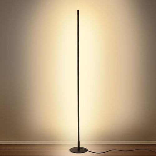 Lámpara De Pie Led 18w Luz Cálida Altura 120cm Color Negro