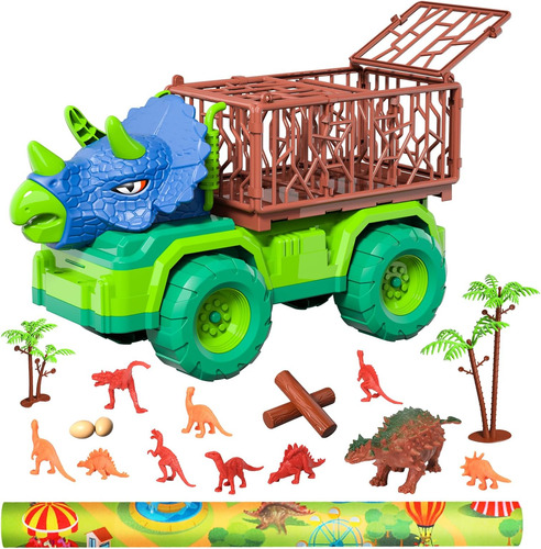 Ihaha Dinosaur Truck Toys Para Niños, Camión Transportador D