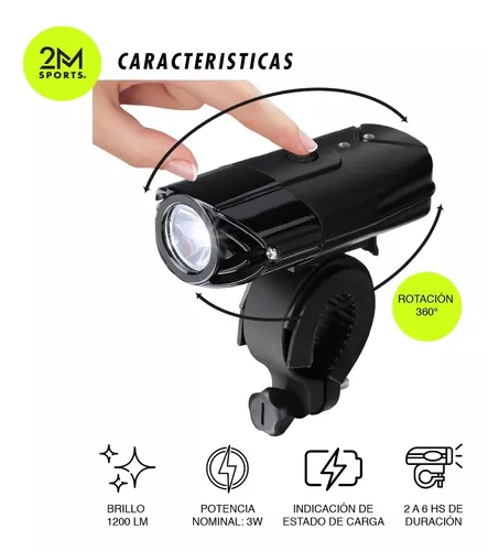 Luz Bicicleta Alta Potencia + Banco De Carga Usb