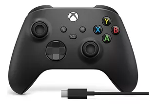 Mando Inalambrico Microsoft Xbox + Cable Usb-c Bluetooth Color Negro