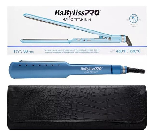 Planchita Pelo 4083 Babyliss Azul Doble Voltaje Estuche 220v Celeste