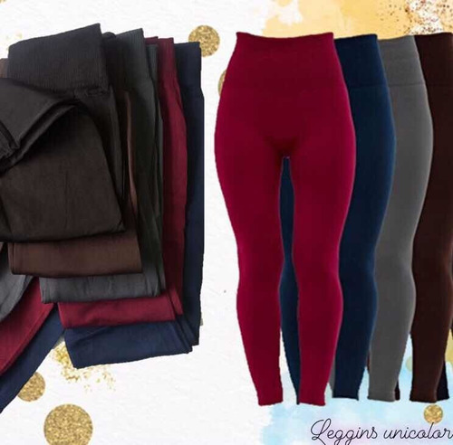 Leggins Licra Unicolor Importados Tela Gruesa