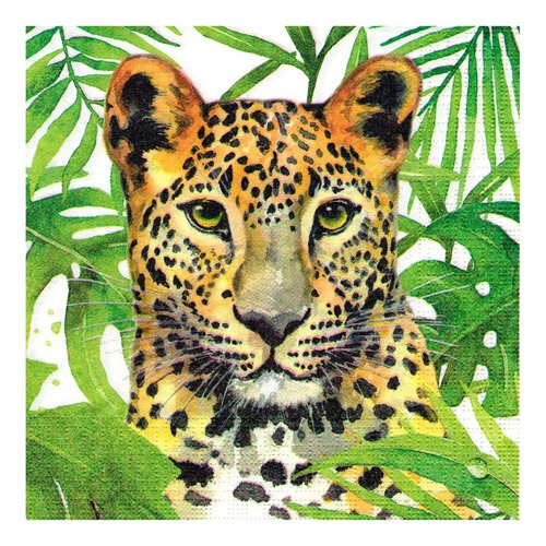 Imagen 2 de 5 de Servilletas Decoupage Selva Tropical Tigre Laura Craft