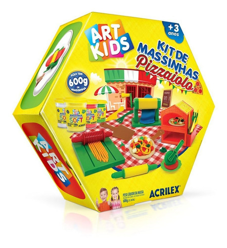 Kit De Massinha De Modelar Art Kids Pizzaiolo 600g - Acrilex