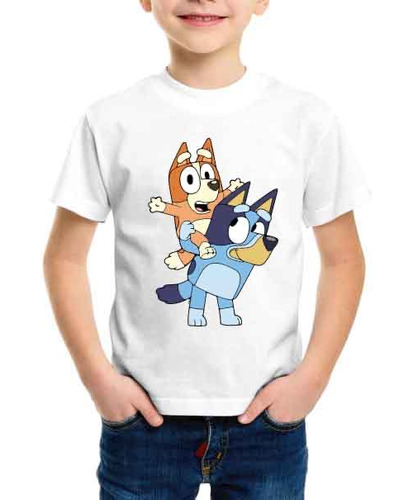 Polera Bluey Y Bingo Aventuras Serie Perritos Niños Algodón