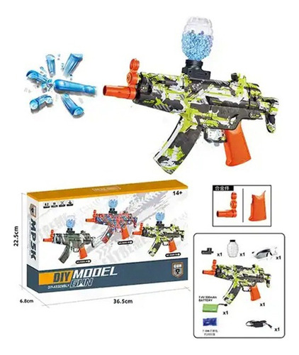 Pistola Automatica De Balas Orbz En Hidrogel Recargable