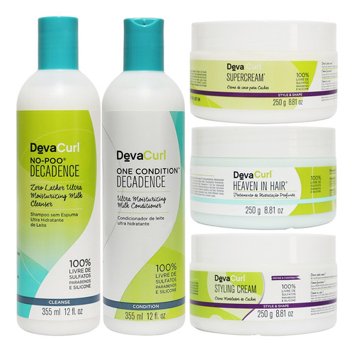 Kit Deva Curl Tratamento Com Seis (5) Produtos Decadence