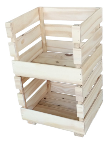 Cajón Verdulero Organizador X2 Niveles Natural