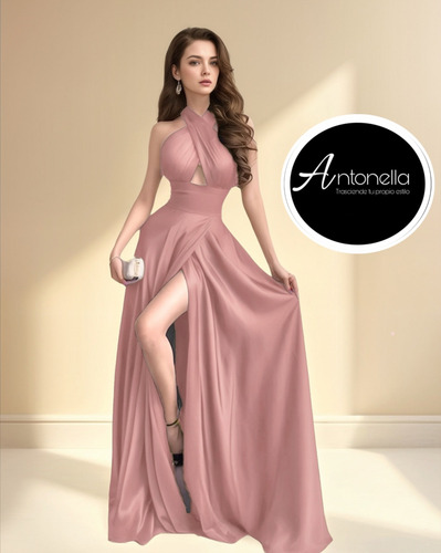 Vestido Largo Graduación Corte Princesa De Noche Antonella