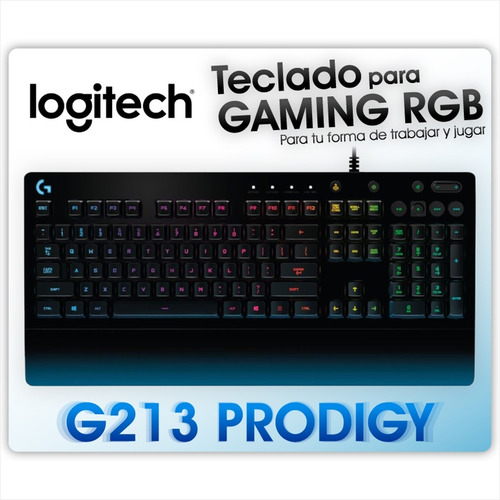 Imagen 2 de 9 de Teclado Gamer Logitech G213 Prodigy Con Iluminación Rgb