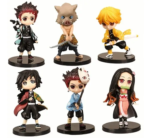 6 Piezas Anime Demon Slayer Colección Figuras De Juguete