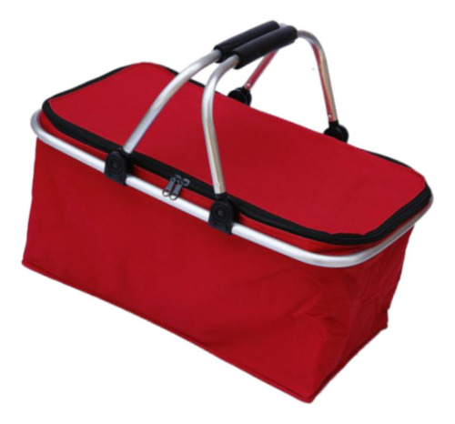 Cesta De Picnic Aislada Cesta De Compras Plegables Rojo