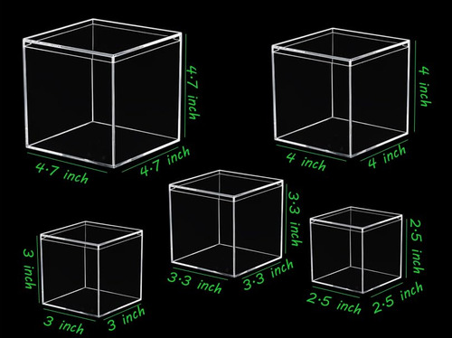 Profikla 4.7/4/3.3/3/2.5 Pulgadas Caja Acrílica Clara Yl1xb