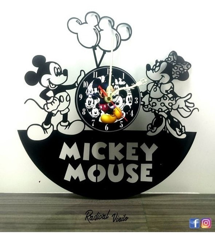 Reloj De Vinilo Walt Disney Mickey Minnie Regalo Decoracion 