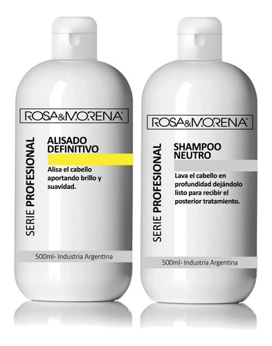 Imagen 1 de 3 de Alisado Definitivo Y Shampoo Neutro Rosa & Morena 500ml