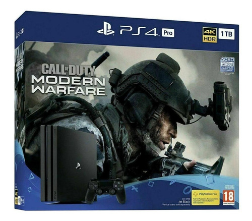 Sony PlayStation 4 Pro 1TB Call of Duty: Modern Warfare cor preto onyx