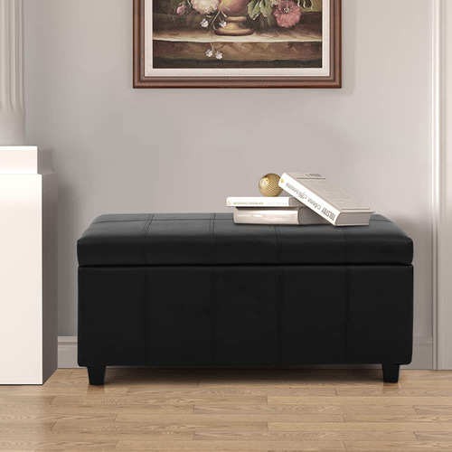 Banco Otomano De Almacenamiento 91 Cm Tapicería Pu Damara
