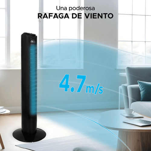 Set 2 Ventiladores Tipo Torre 83 cm con Control Remoto Aspas de Plástico Negro y Silenciosos