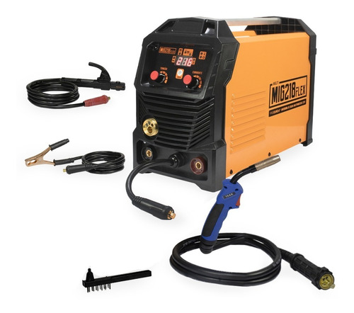 Máquina Solda 218a Multiprocesso Mig Mag Mma Tig-lift 220v Cor Laranja Frequência 50/60Hz