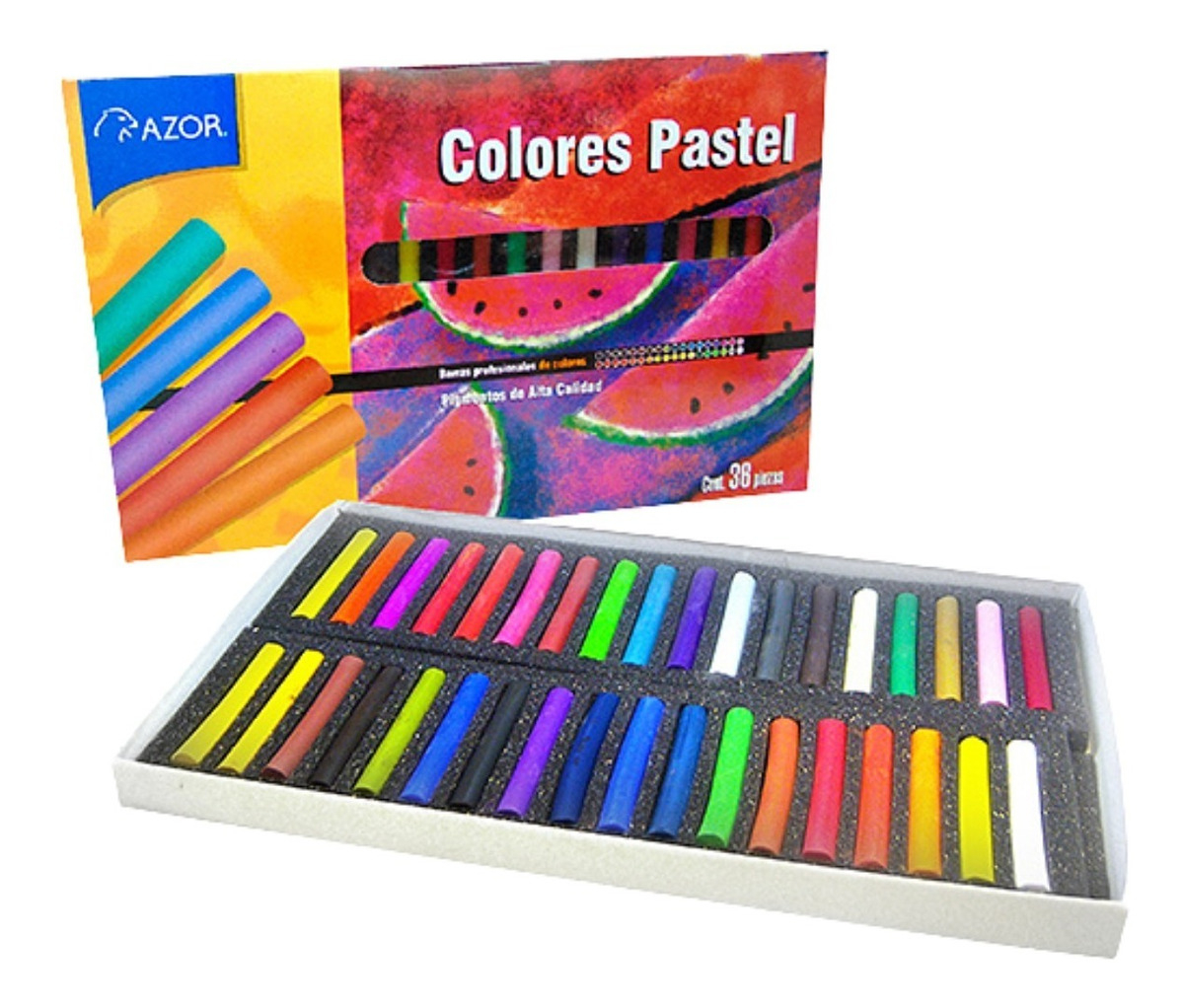 Set 36 Colores Pastel Toque En Seco Gises Dibujo Stafford 