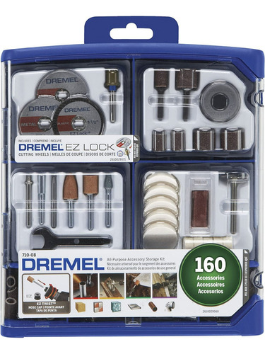 Dremel 710-08 Kit 160 Piezas Mototool Corta Lija Pule Talla Frecuencia Variado