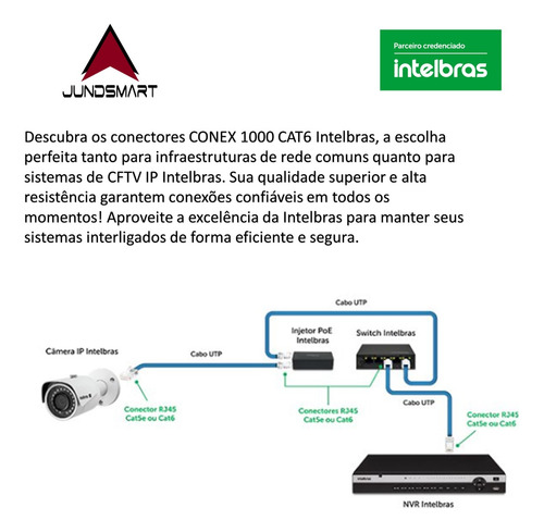 Conector Rj45 Cat6 Conex 1000 Original Intelbras (10un)