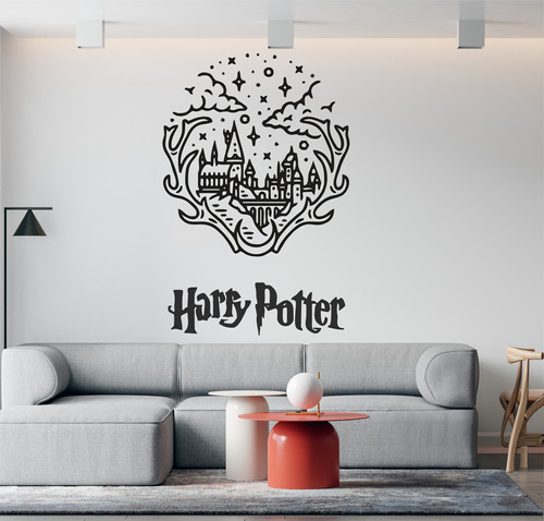 Vinilo Decorativo Harry Potter Hogwarts 90x60cm