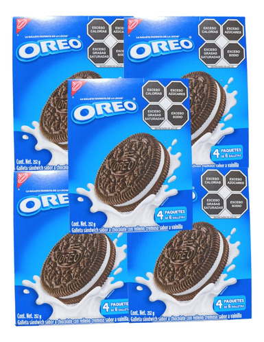 Galleta Oreo Chocolate 12pack De 6pz C/u Relleno Vainilla