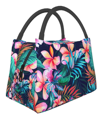 Bolsa Almuerzo Estampado Flor Tropical Para Mujer Hombr