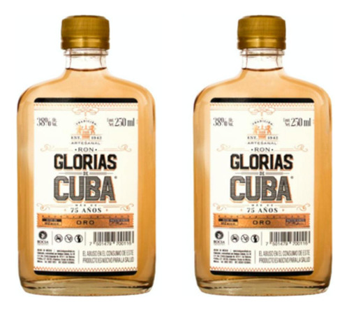 Pack De 2 Ron Glorias De Cuba Oro 250 Ml